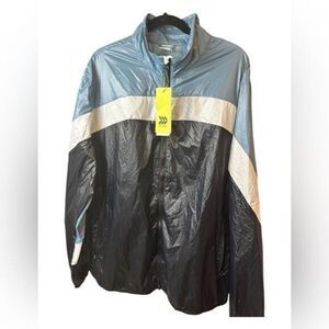 NWT All In Motion Unisex Full Zip Water Resistant Athletic Blue/Black- Size XXL